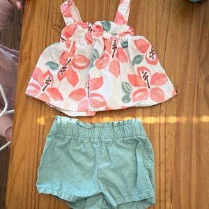 Carter's Pink and White Floral set 9 month